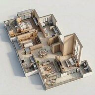 Floor plan of 3 BHK 2100 Sq. Ft. Apartment in Sobha Brooklyn Towers Town Park, Bangalore