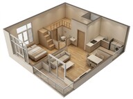Floor plan of 1 BHK 305 Sq. Ft. Apartment in Godrej Sky Greens, Pune