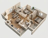 Floor plan of 2 BHK 516 Sq. Ft. Apartment in Godrej Sky Greens, Pune