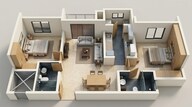 Floor plan of 2 BHK 656 Sq. Ft. Apartment in Lodha Codename Premier, Thane