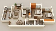 Floor plan of 3 BHK 759 Sq. Ft. Apartment in Lodha Codename Premier, Thane