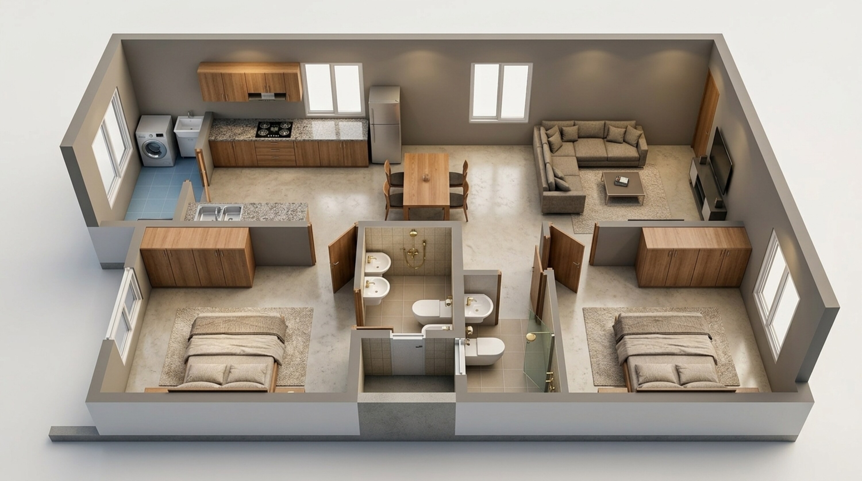 Floor plan of 2 BHK 1062 Sq. Ft. Apartment in DS Max Spoorthi, Bangalore