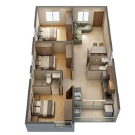 Floor plan of 3 BHK 1171 Sq. Ft. Apartment in DS Max Spoorthi, Bangalore