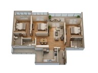 Floor plan of 3 BHK 1103 Sq. Ft. Apartment in Mantra Mirari, Pune