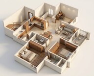 Floor plan of 2 BHK 1270 Sq. Ft. Apartment in Sumadhura Folium, Bangalore