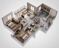 Floor plan of 3 BHK 1687 Sq. Ft. Apartment in Sumadhura Folium, Bangalore