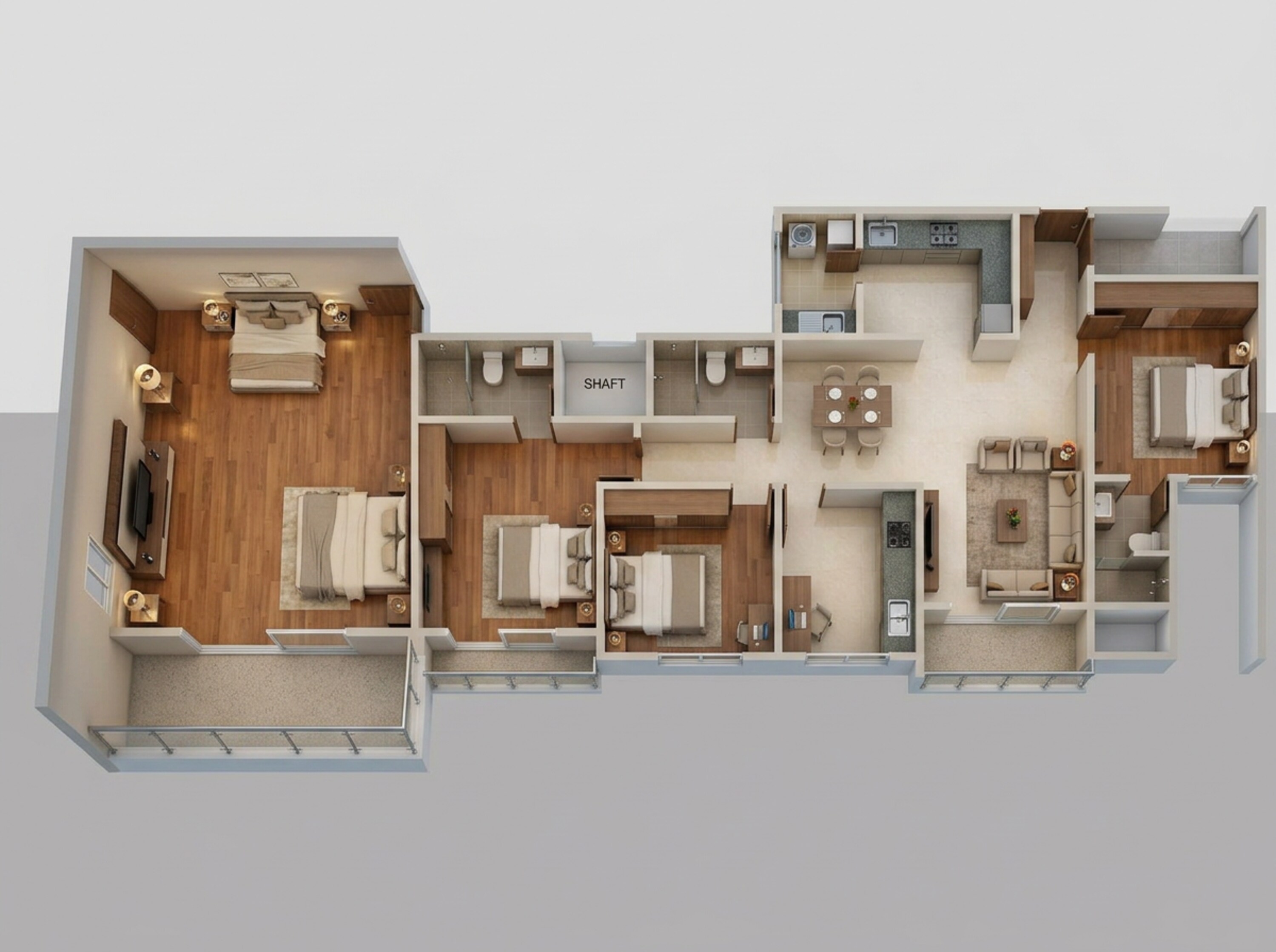 Floor plan of 4 BHK 1950 Sq. Ft. Apartment in Sumadhura Folium, Bangalore
