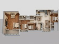 Floor plan of 4 BHK 1950 Sq. Ft. Apartment in Sumadhura Folium, Bangalore