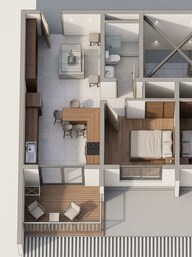 Floor plan of 1 BHK 689 Sq. Ft. Apartment in Sobha Sentosa, Bangalore