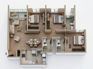 Floor plan of 3 BHK 1507 Sq. Ft. Apartment in Sobha Sentosa, Bangalore