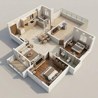 Floor plan of 3 BHK 1388 Sq. Ft. Apartment in Brigade Komarla Heights, Bangalore
