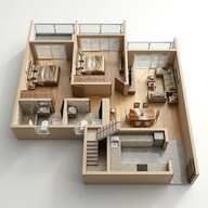 Floor plan of 2 BHK 805 Sq. Ft. Apartment in JP The Palace, Thane
