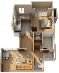 Floor plan of 1 BHK 353 Sq. Ft. Apartment in Runwal Avenue, Mumbai