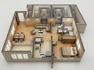 Floor plan of 1 BHK 363 Sq. Ft. Apartment in Runwal Avenue, Mumbai