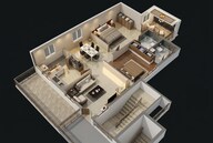 Floor plan of 2 BHK 1260 Sq. Ft. Apartment in Undavalli SriValli Pravas, Vijayawada