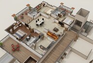 Floor plan of 3 BHK 1730 Sq. Ft. Apartment in Undavalli SriValli Pravas, Vijayawada