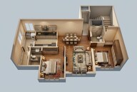 Floor plan of 3 BHK 918 Sq. Ft. Apartment in Lodha Bellagio, Mumbai