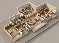 Floor plan of 4 BHK 2272 Sq. Ft. Apartment in LnT Elixir Reserve, Mumbai