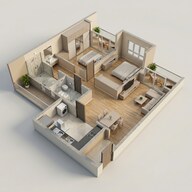 Floor plan of 2 BHK 1285 Sq. Ft. Apartment in Mahindra Eden, Bangalore