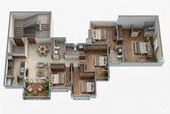 Floor plan of 3 BHK 1387 Sq. Ft. Apartment in Meridian Park At The Prestige City, Bangalore