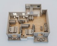 Floor plan of 2 BHK 650 Sq. Ft. Apartment in Kohinoor Viva City, Pune
