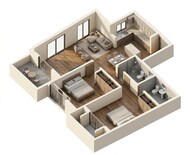Floor plan of 2 BHK 794 Sq. Ft. Apartment in Kohinoor Viva City, Pune