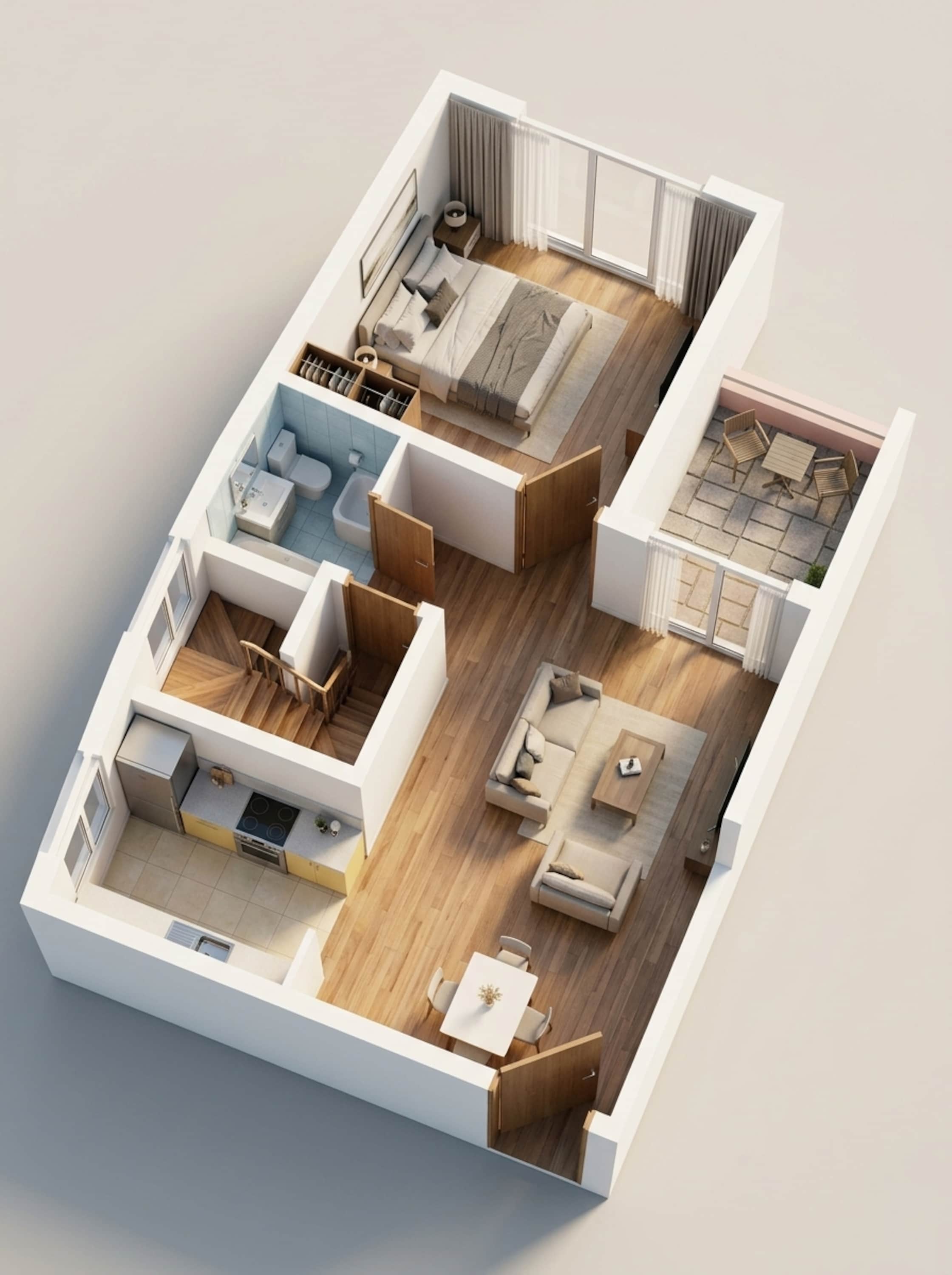 Floor plan of 1 BHK 429 Sq. Ft. Apartment in VTP Cygnus, Pune