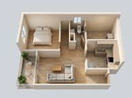 Floor plan of 1 BHK 397 Sq. Ft. Apartment in Zen Elite, Pune