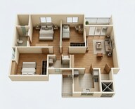 Floor plan of 3 BHK 915 Sq. Ft. Apartment in Zen Elite, Pune