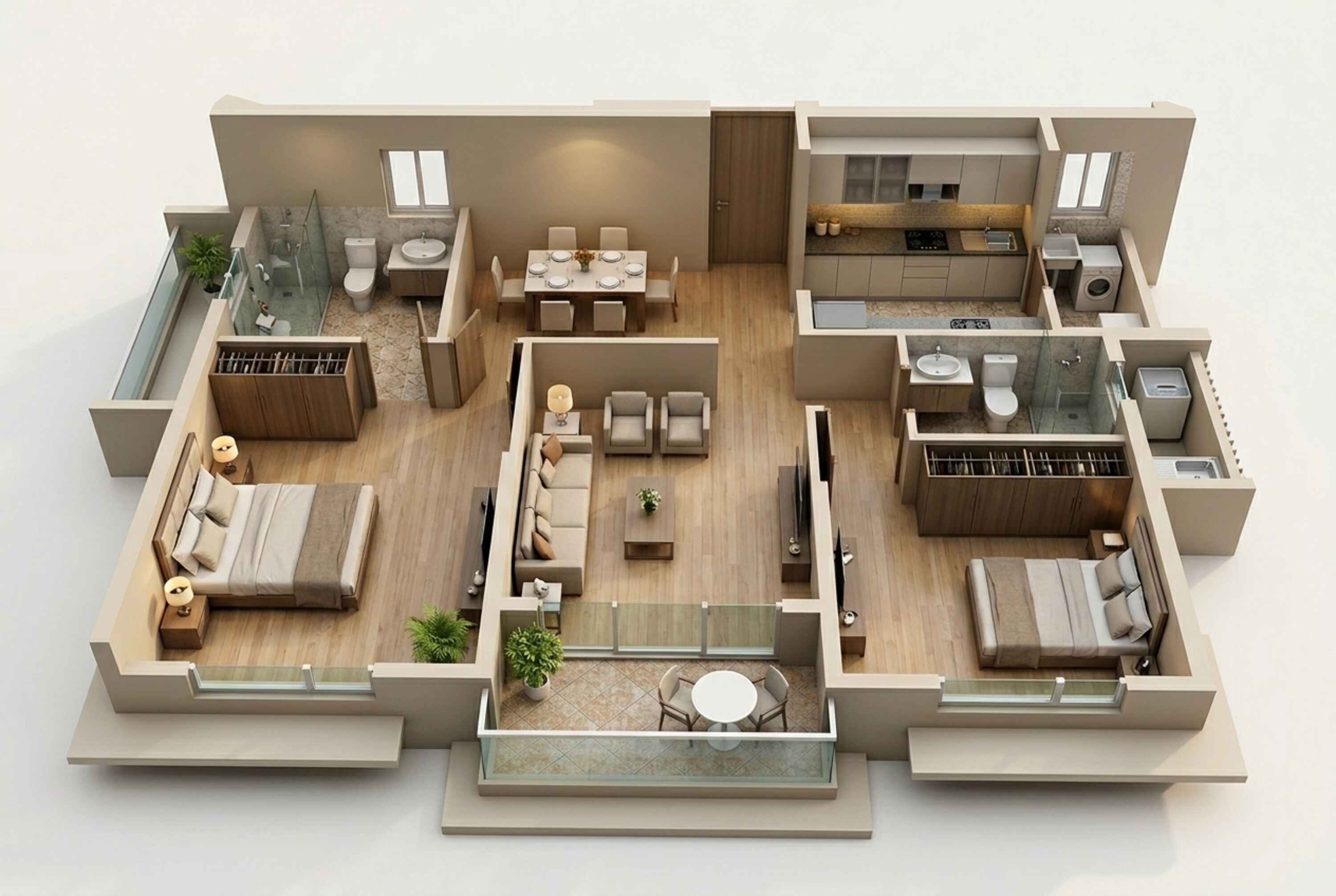 Floor plan of 2 BHK 777 Sq. Ft. Apartment in Godrej Horizon Wadala, Mumbai