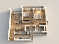 Floor plan of 2 BHK 836 Sq. Ft. Apartment in Godrej Horizon Wadala, Mumbai