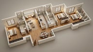 Floor plan of 3 BHK 855 Sq. Ft. Apartment in Godrej Ascend, Thane