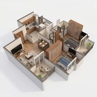 Floor plan of 2 BHK 495 Sq. Ft. Apartment in Kolte Patil Equa, Pune