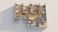 Floor plan of 3 BHK 812 Sq. Ft. Apartment in Lodha Aura, Mumbai