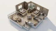 Floor plan of 2 BHK 965 Sq. Ft. Apartment in TVS Emerald Jardin, Bangalore