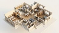 Floor plan of 3 BHK 1273 Sq. Ft. Apartment in TVS Emerald Jardin, Bangalore