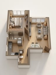 Floor plan of 1 BHK 476 Sq. Ft. Apartment in Chandak Greenairy, Mumbai