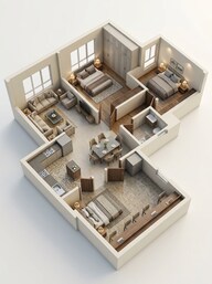 Floor plan of 2 BHK 618 Sq. Ft. Apartment in Chandak Greenairy, Mumbai