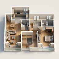 Floor plan of 2 BHK 675 Sq. Ft. Apartment in Roshan Milestone, Pune