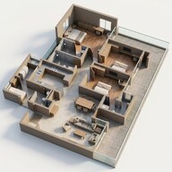 Floor plan of 3 BHK 2185 Sq. Ft. Apartment in Sobha Royal Crest, Bangalore