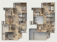 Floor plan of 4 BHK 3121 Sq. Ft. Apartment in Sobha Royal Crest, Bangalore