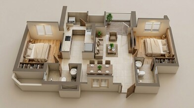 Floor plan of 2 BHK 748 Sq. Ft. Apartment in Lodha Codename Limited Edition, Mumbai