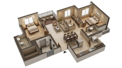 Floor plan of 2 BHK 753 Sq. Ft. Apartment in Lodha Codename Limited Edition, Mumbai