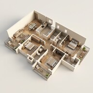 Floor plan of 3 BHK 1498 Sq. Ft. Apartment in Salarpuria Sattva Park Cubix, Bangalore
