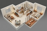 Floor plan of 1 BHK 658 Sq. Ft. Apartment in Salarpuria Sattva Park Cubix, Bangalore