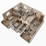 Floor plan of 2 BHK 997 Sq. Ft. Apartment in Salarpuria Sattva Park Cubix, Bangalore