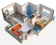 Floor plan of 1 BHK 359 Sq. Ft. Apartment in Arihant Aaradhya, Thane