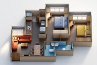 Floor plan of 2 BHK 505 Sq. Ft. Apartment in Arihant Aaradhya, Thane