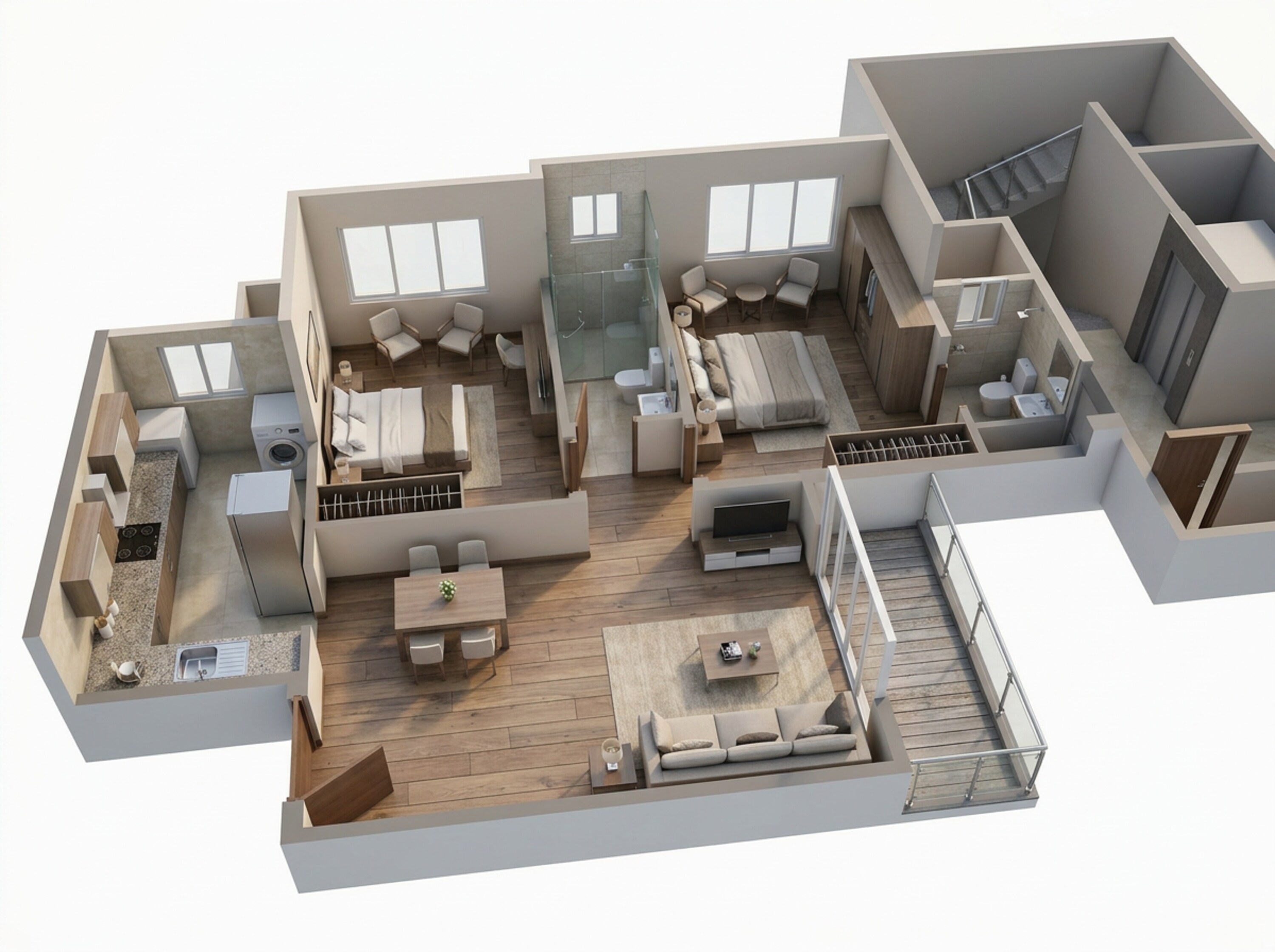 Floor plan of 2 BHK 759 Sq. Ft. Apartment in Kalpataru Vivant, Mumbai