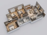 Floor plan of 3 BHK 911 Sq. Ft. Apartment in Kalpataru Vivant, Mumbai
